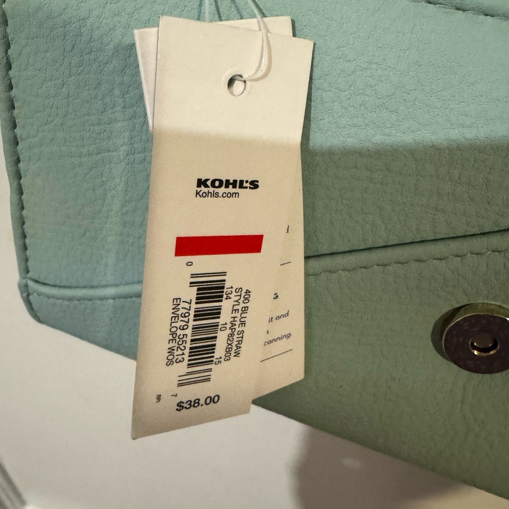 Apt 9 RFID Crossbody Wallet Mint Envelope Clutch NWT Woven Flap - Picture 6 of 6